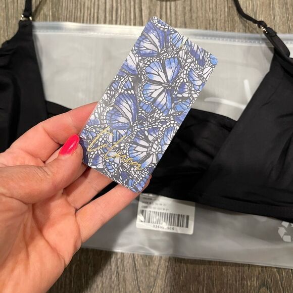 NWT Toluca Amina Bikini Top Waist Wrap Triangle Onyx Size M/L - Picture 2 of 7